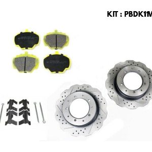 DEFENDER PUMA  PERFORMANCE BRAKE KIT DRILLED & GROOVED WAVY DISC & PAD KIT
