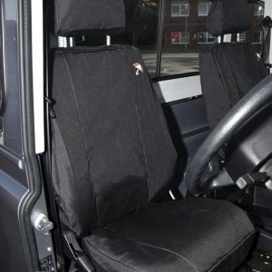 LAND ROVER DEFENDER BLACK FRONT WATERPROOF SEAT COVERS SET (PAIR) - DA2818BLACK