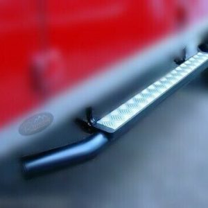 LR DEFENDER 110 5 DOOR- 3" TUBE XS STYLE SIDE STEPS + BLACK C/PLATE - RE110XSB