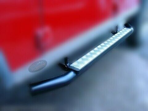 LR DEFENDER 110 TRUCK CAB 3" TUBE XS STYLE SIDE STEPS  SILVER  RE110XS++BKT