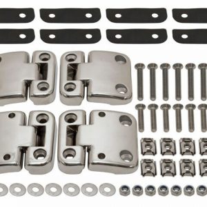 Land Rover Defender 90 - Set Of 4 Polished Stainless Steel Front Row Door Hinges