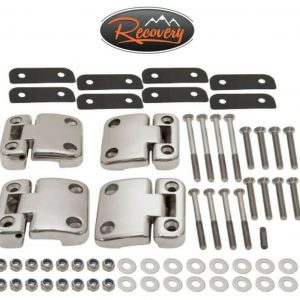 Land Rover Defender - Set Of 4 Polished Stainless Steel 2nd Row Door Hinges Kit