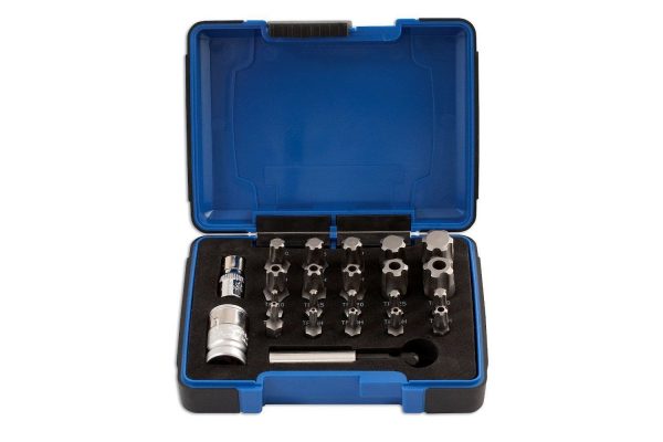 Laser 23 Pce 5 Sided Torx Security/Tamperproof Security Bit Set + Adaptors, 5031