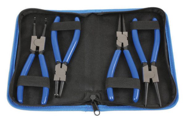 Laser 4pc 180mm/7" Internal External Short Circlip Plier Set + Carry Case-6685