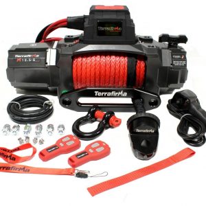 Terrafirma M12.5S 12v electric winch synthetic rope & 2 wireless remotes TF3320